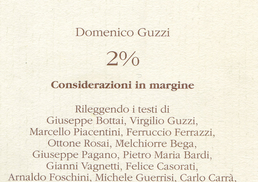 Copertina di 2%: considerazioni in margine, 1990. 